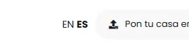 Selector de idioma español e inglés en una web de propiedades